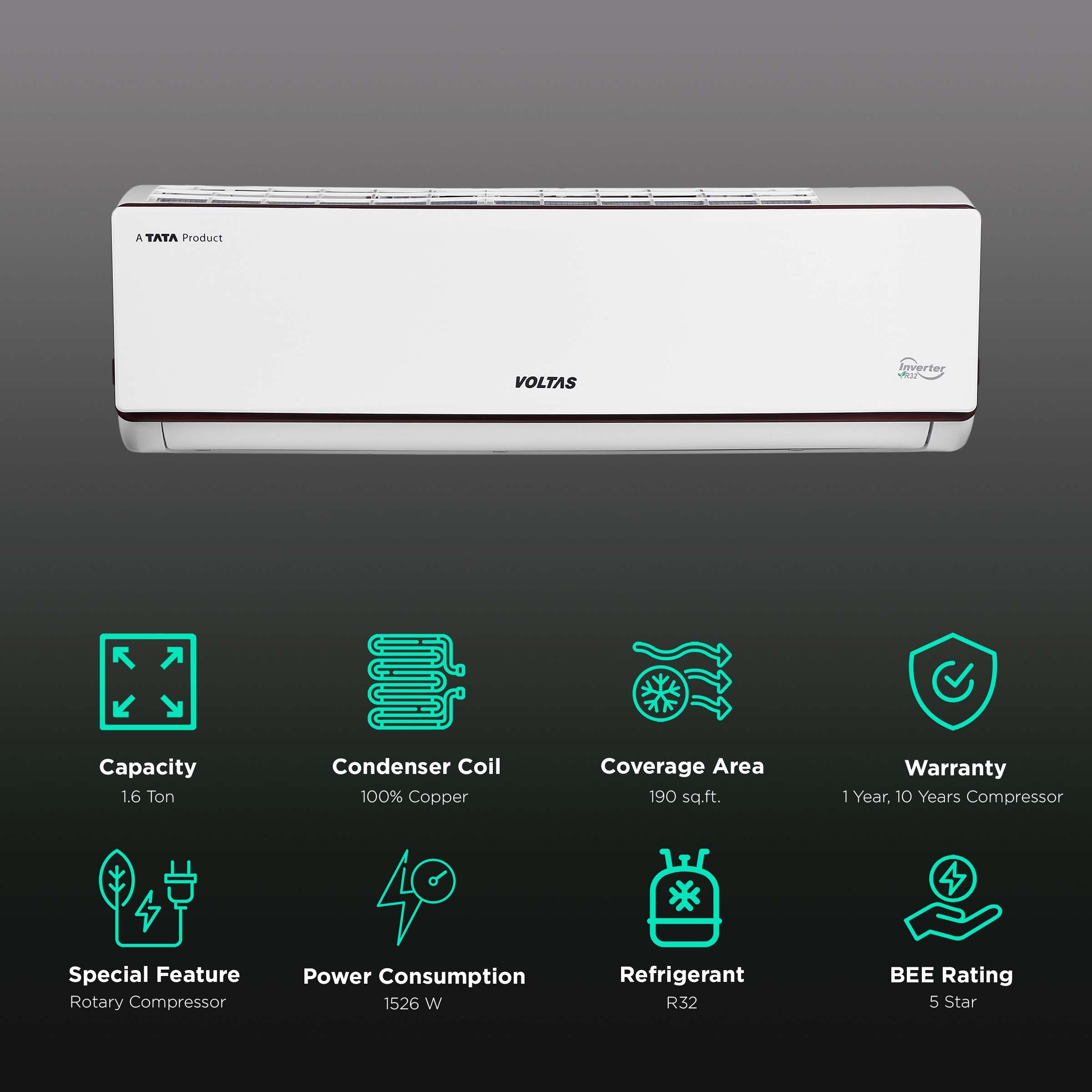 Buy Voltas Zenith 2 in 1 Convertible 1.6 Ton 5 Star Inverter Split